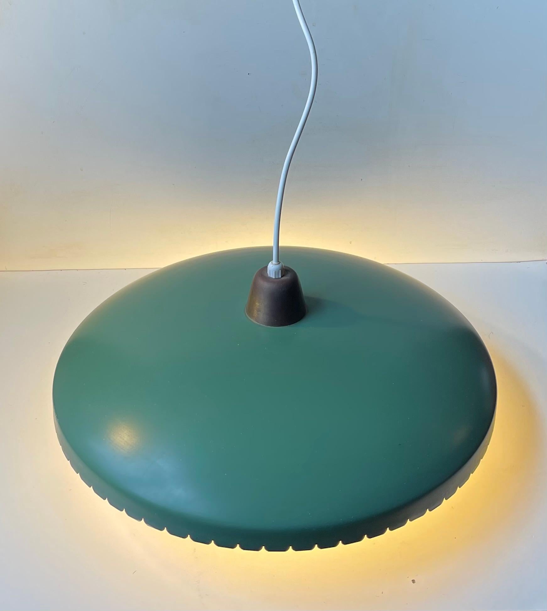 Danish Green Midcentury Hanging Lamp by Bent Karlby for Lyfa, 1950s