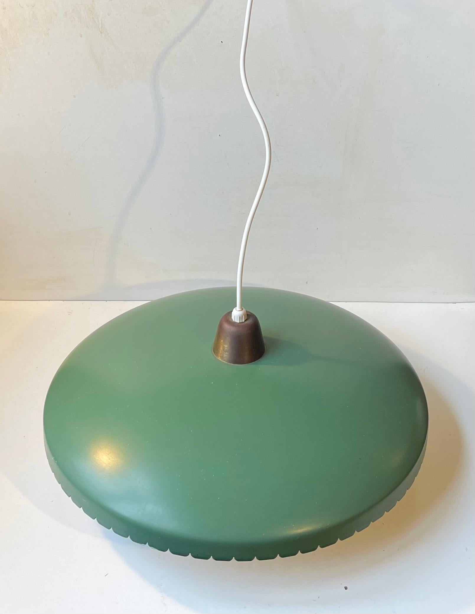 Mid-20th Century Green Midcentury Hanging Lamp by Bent Karlby for Lyfa, 1950s
