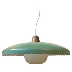Green Midcentury Hanging Lamp by Bent Karlby for Lyfa, 1950s