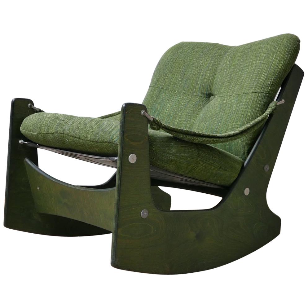 Green Midcentury Rocking Armchair