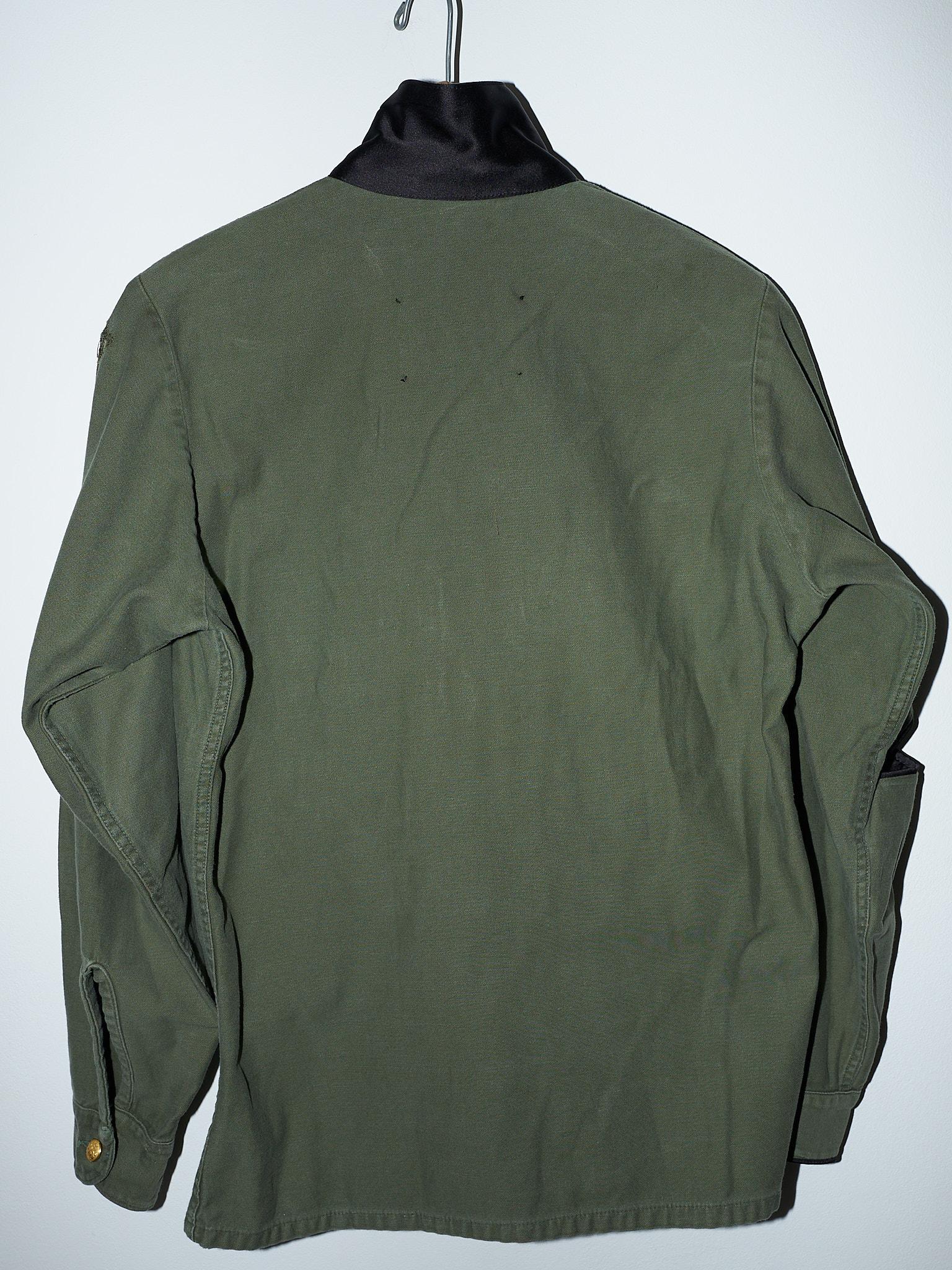 Women's Green Military Jacket Lurex Tweed Gold Button J Dauphin