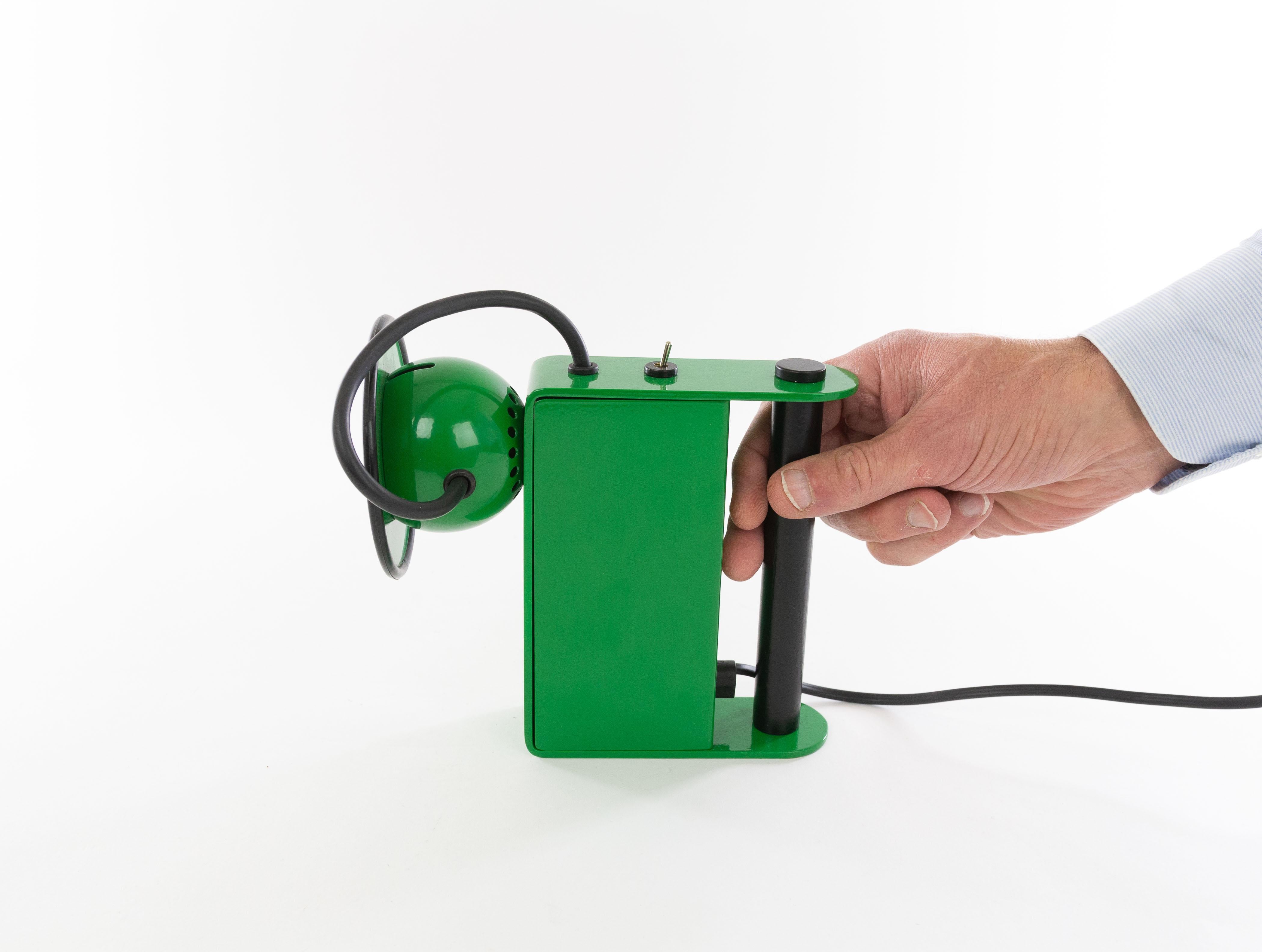 Green Minibox Table Lamp by Gae Aulenti & Piero Castiglioni for Stilnovo, 1980s In Excellent Condition In Rotterdam, NL