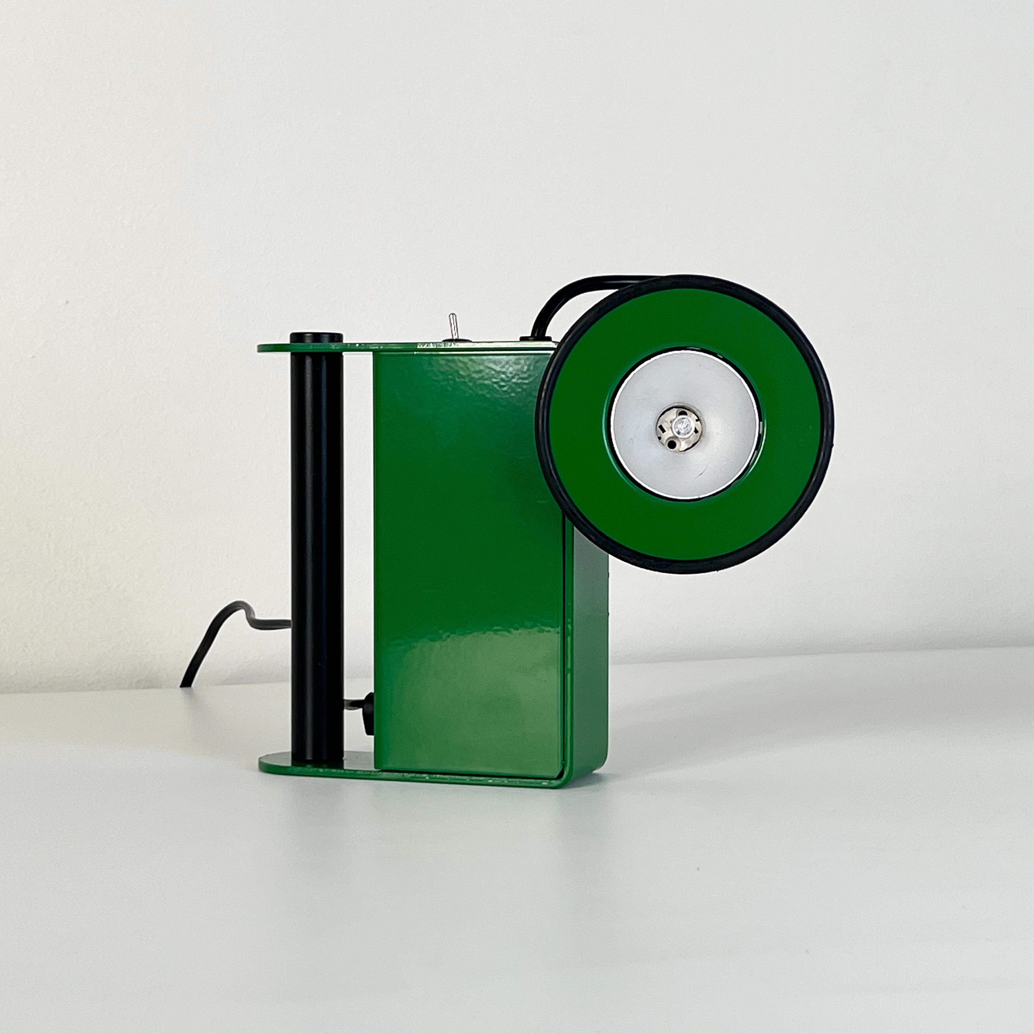 Post-Modern Green Minibox Table Lamp by Gae Aulenti & Piero Castiglioni for Stilnovo, Italy For Sale