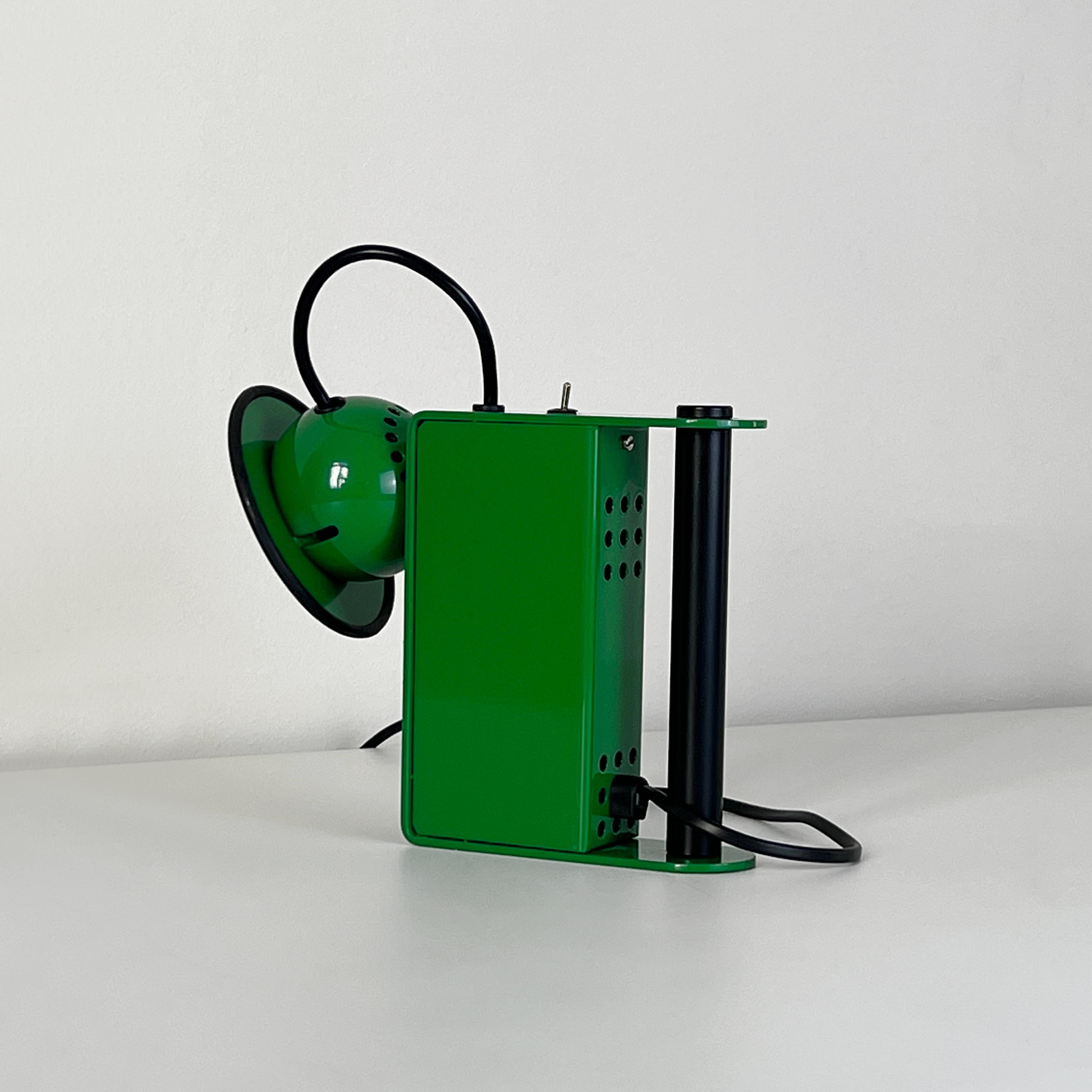 Italian Green Minibox Table Lamp by Gae Aulenti & Piero Castiglioni for Stilnovo, Italy For Sale
