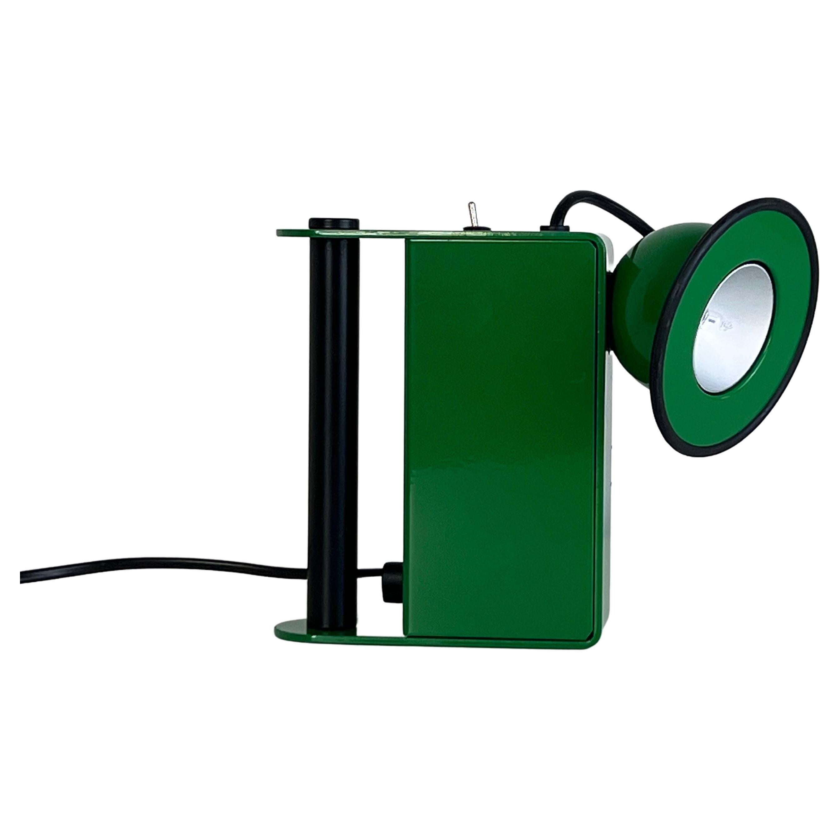 Lampe de bureau en forme de mini-boîte verte de Gae Aulenti & Piero Castiglioni pour Stilnovo, Italie
