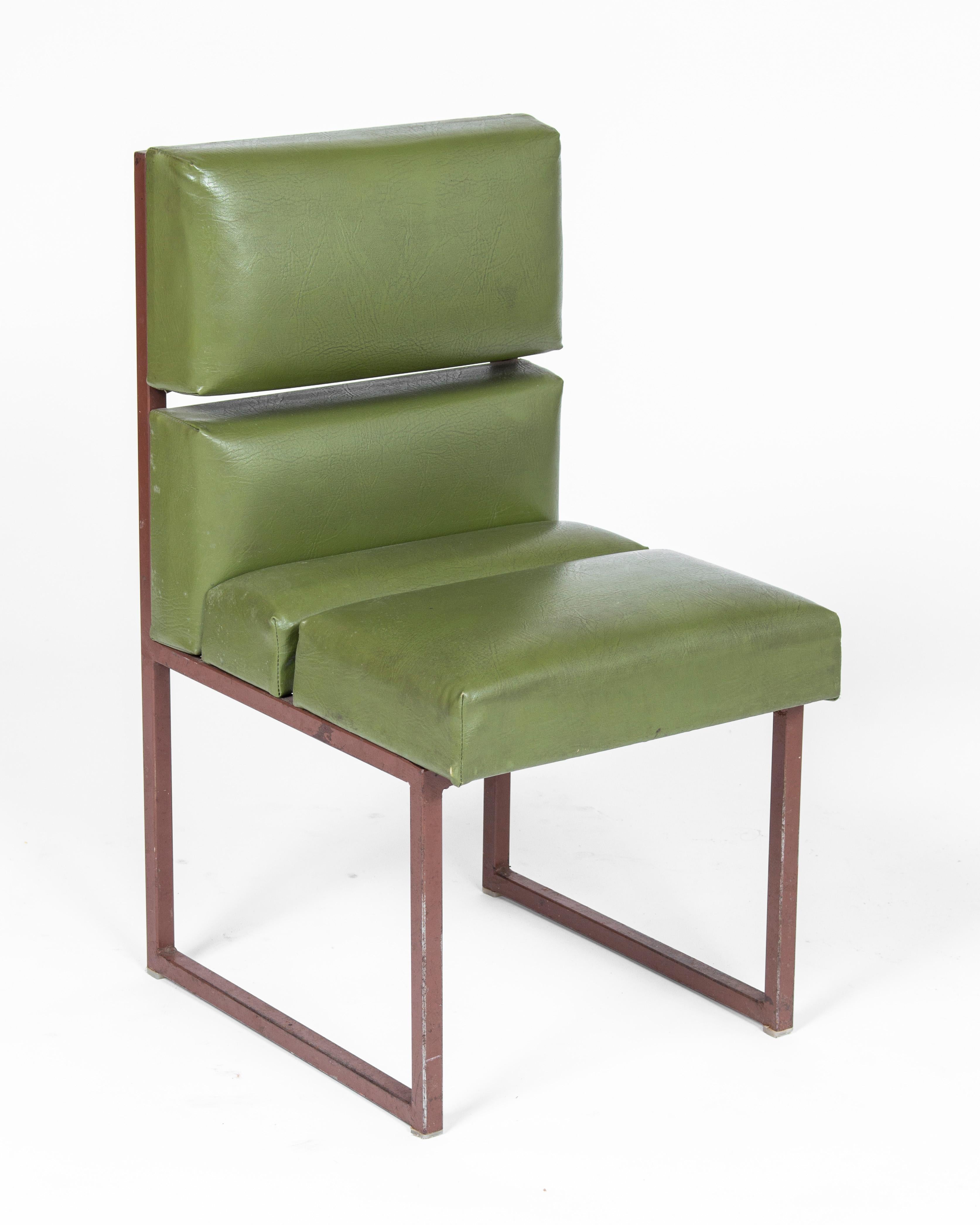 green leather dining chairs