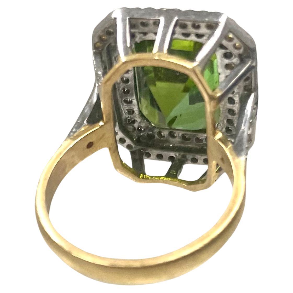 Women's Green Mint Tourmaline with Diamonds Paradizia Ring For Sale