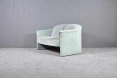 Green Mint Velvet Loveseat by Walter Knoll, 1980s