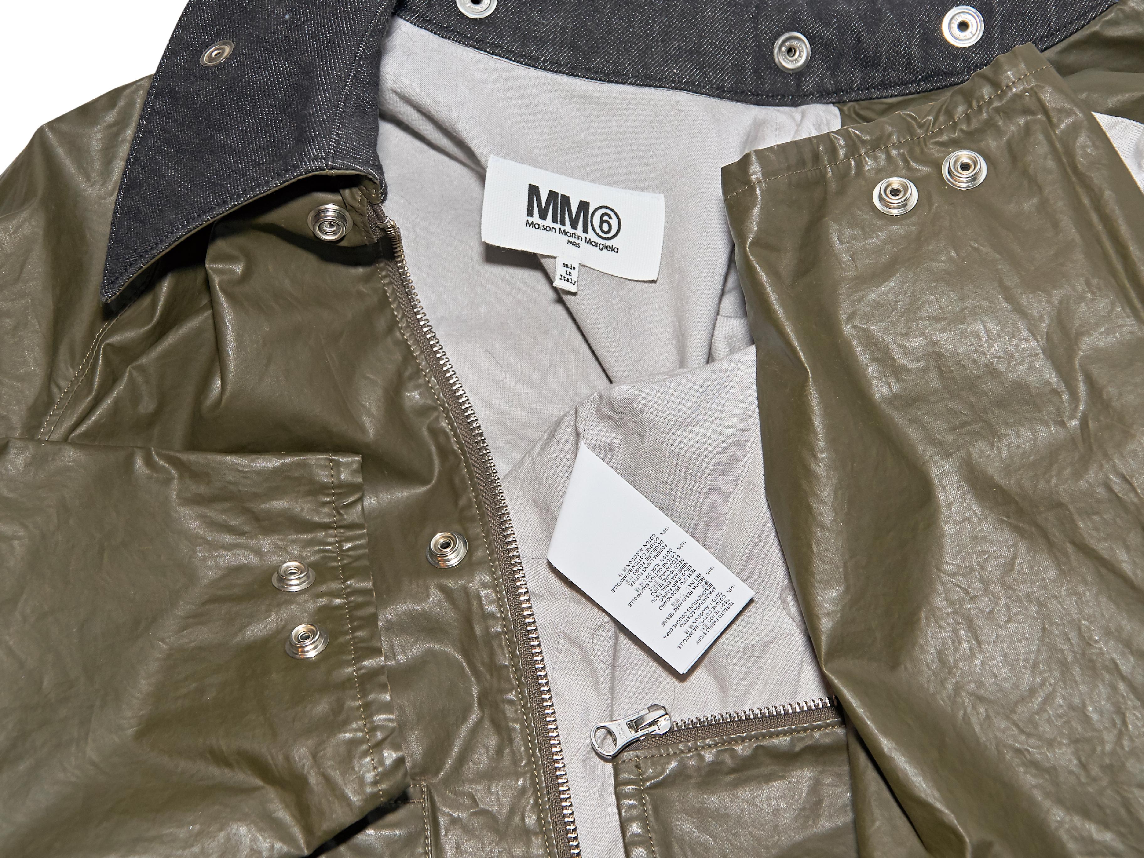 Green MM6 Maison Margiela Cotton Jacket In Good Condition In New York, NY