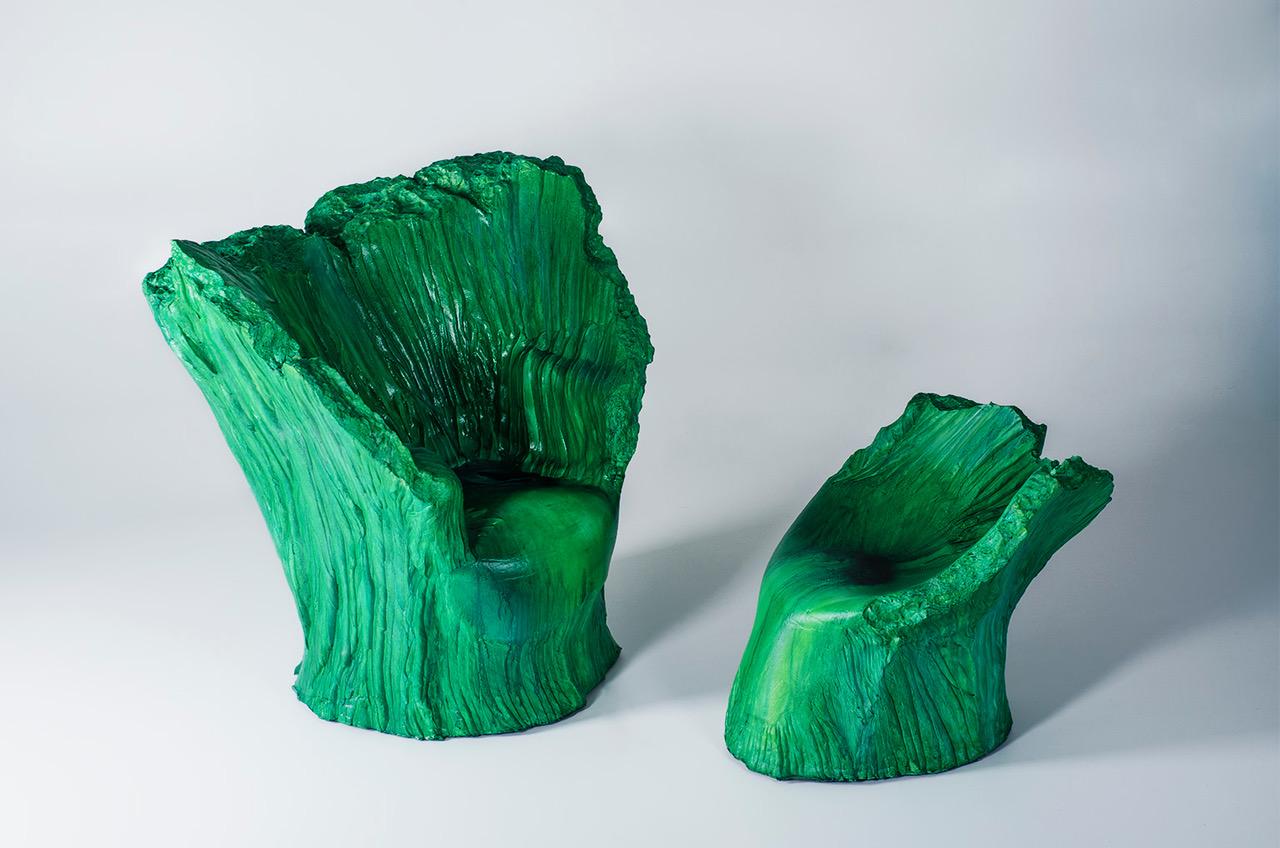 Green Model Armchair by Piero Gilardi for Gugliermetto Experience For Sale 1
