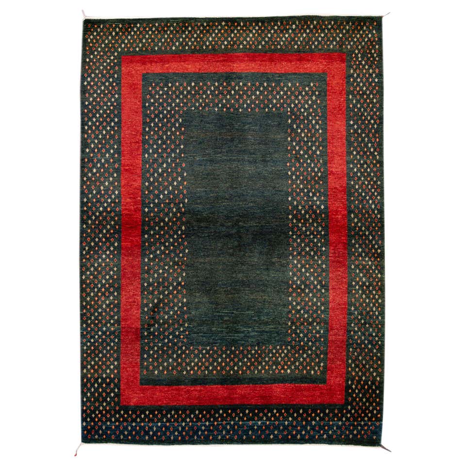 Gabbeh Diamond Pattern Vintage Persian Gabbeh Rug For Sale at 1stDibs