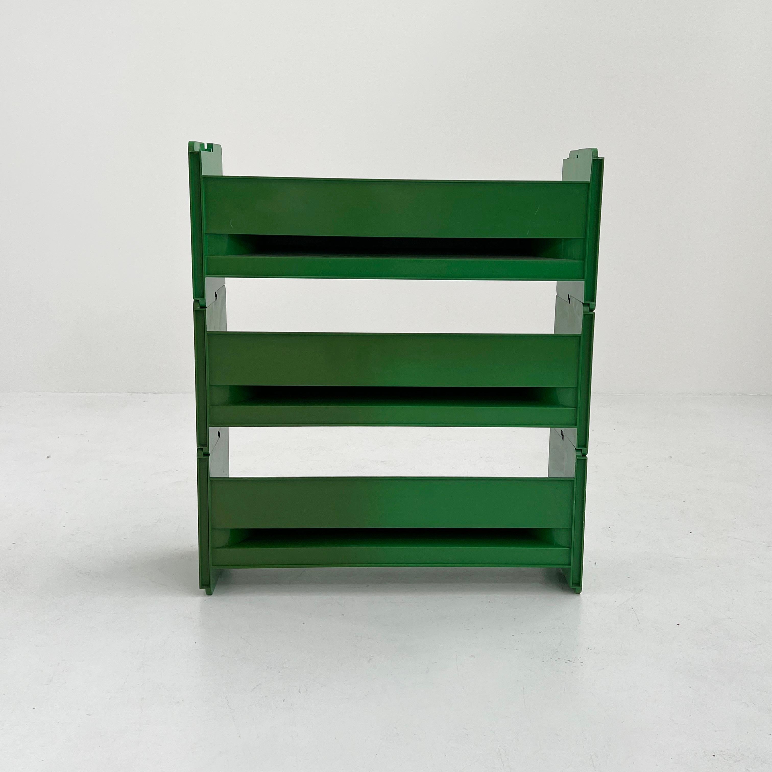 Plastic Green Modular Jeep Bookcase by De Pas, D'Urbino and Lomazzi for BBB, 1970s
