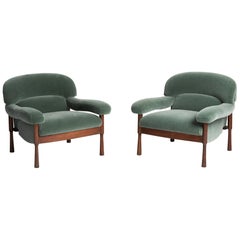 Grüne Mohair-Sessel von Elam:: Italien:: um 1960