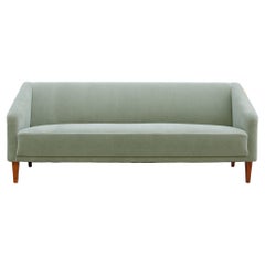 Vintage Green Mohair Velvet Four-Seat Sofa by a Danish Master Cabinet Maker, C. 1945