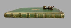 Green Morocco Leather Elephant Folio Book Cover Now A Marbleized Paper Lined Box