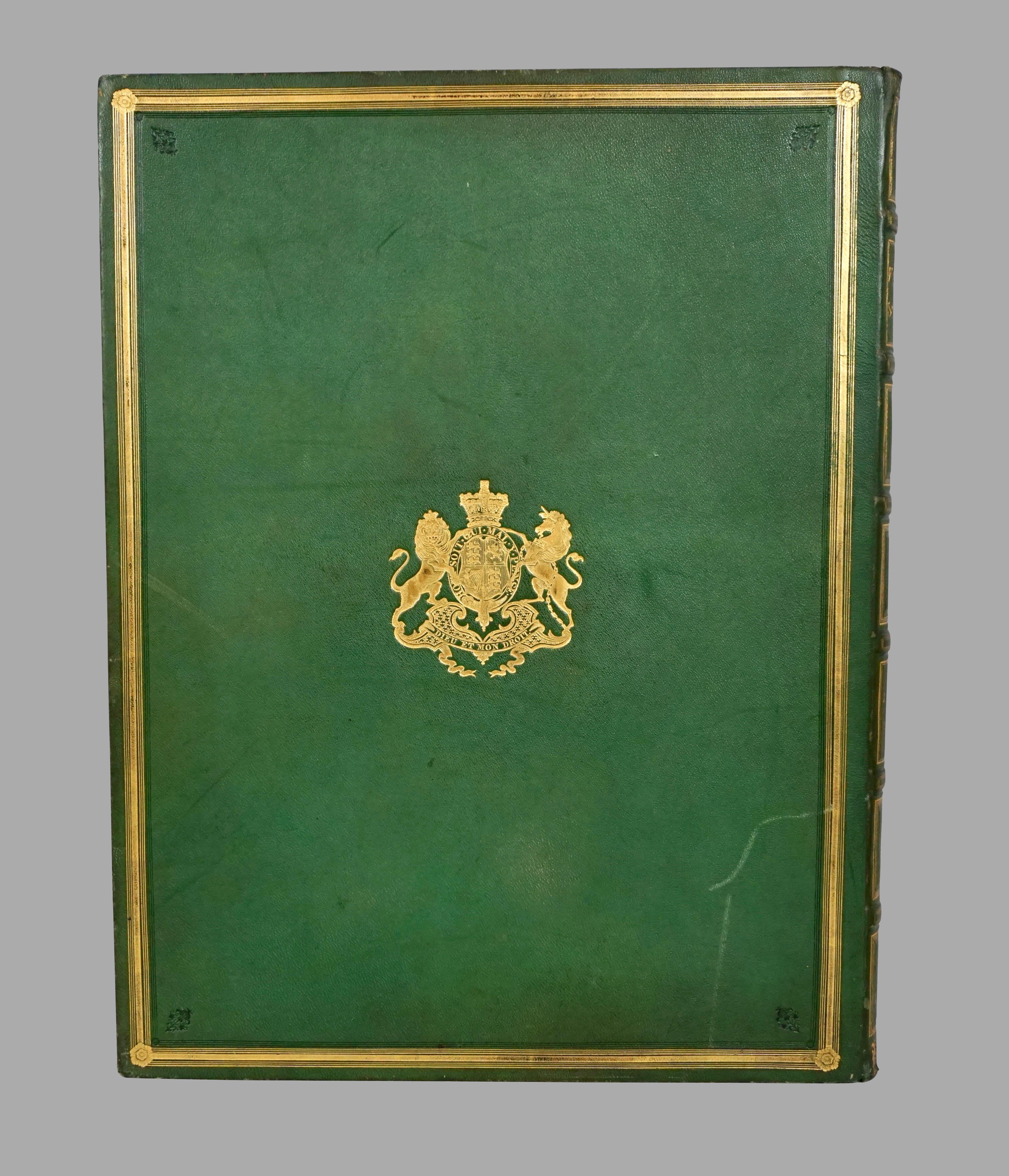 Green Morocco Leather Elephant Folio Book Cover Now A Marbleized Paper Lined Box 1