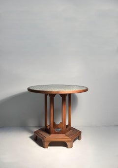 Green Mosaic Glass Decorator Arts & Crafts / Mission Style Side Table