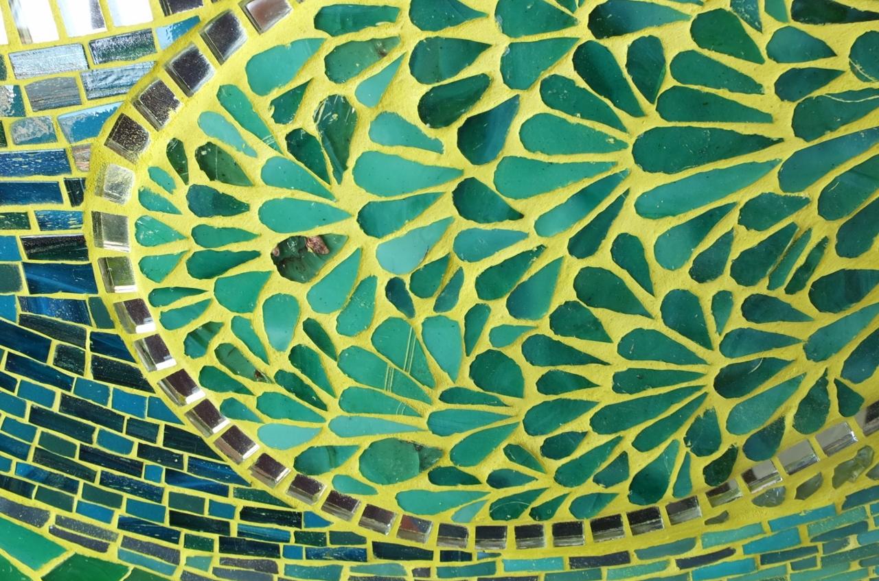 green mosaic mirror