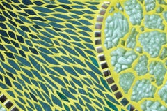 Green Mosaic Wall Mirror, Large and Unique, France