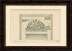 Green Mosque Bursa Window Arch Ornament, Ottoman Islamic Design Print, 1924
