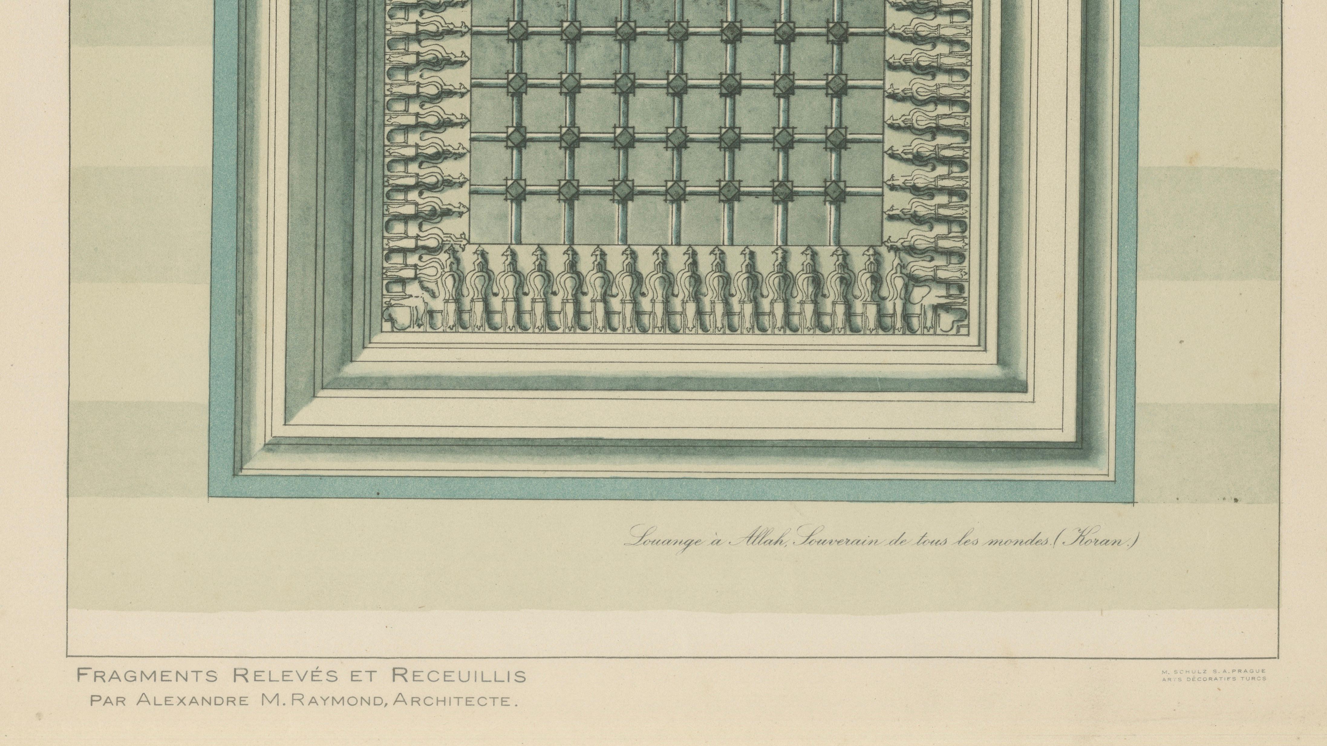 Green Mosque Window, Bursa Turkey, Ottoman Islamic Architecture Print, 1924