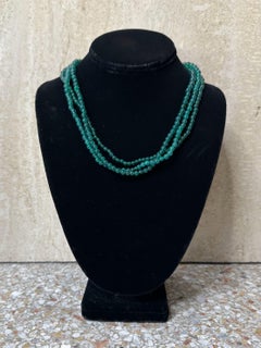 Vintage Green Multi Strand Beaded Necklace