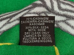 Green & Multicolor Hermes Cashmere & Silk Robe du Soir Shawl