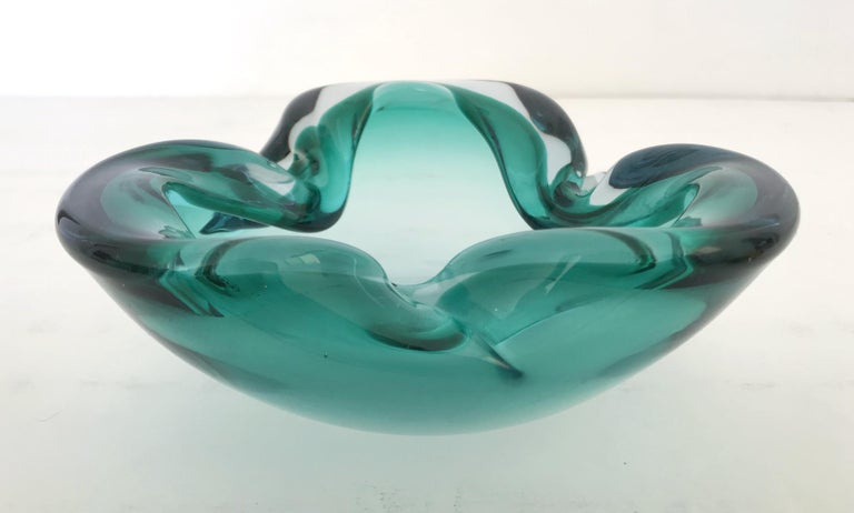 Green Murano Ashtray or Bowl For Sale at 1stDibs
