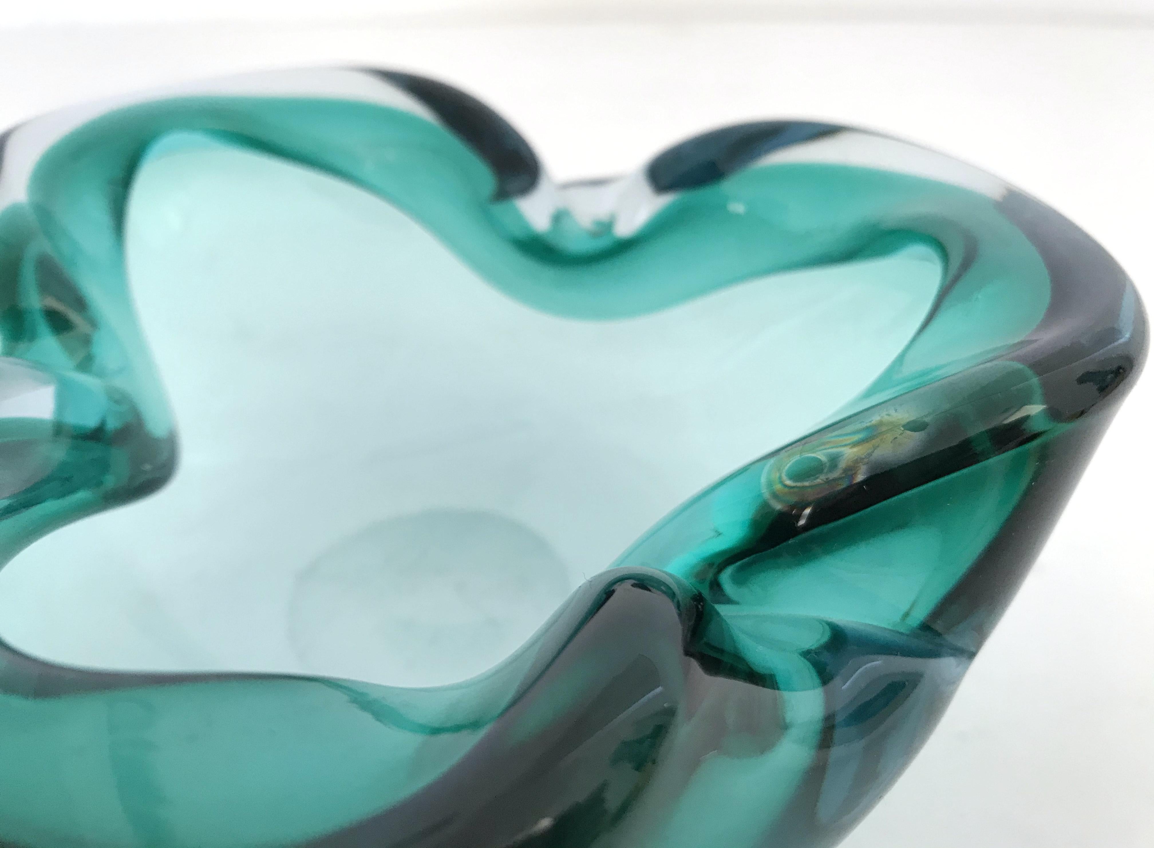 Mid-Century Modern Green Murano Ashtray or Bowl For Sale