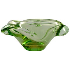 Green Murano Bowl in Mouth Blown Art Glass, 1960s