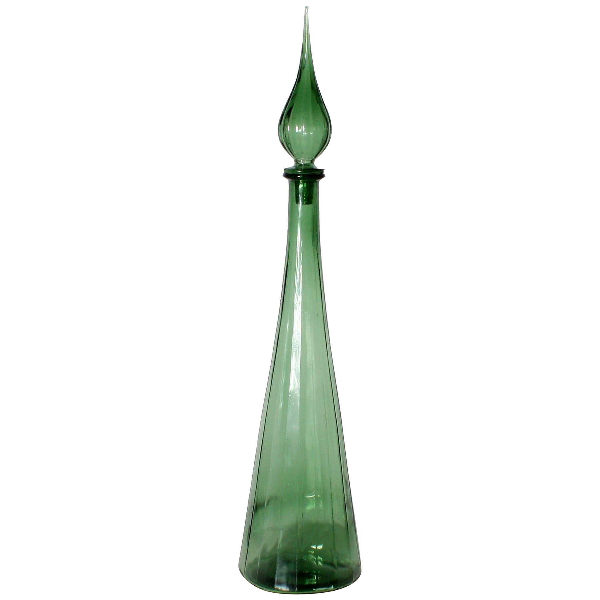 Green Murano Decanter, circa 1960