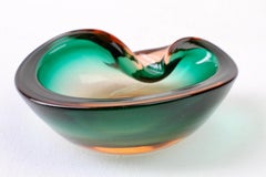 Green Murano Glass Bowl Attributed to Flavio Poli for Seguso d'Arte, circa 1960