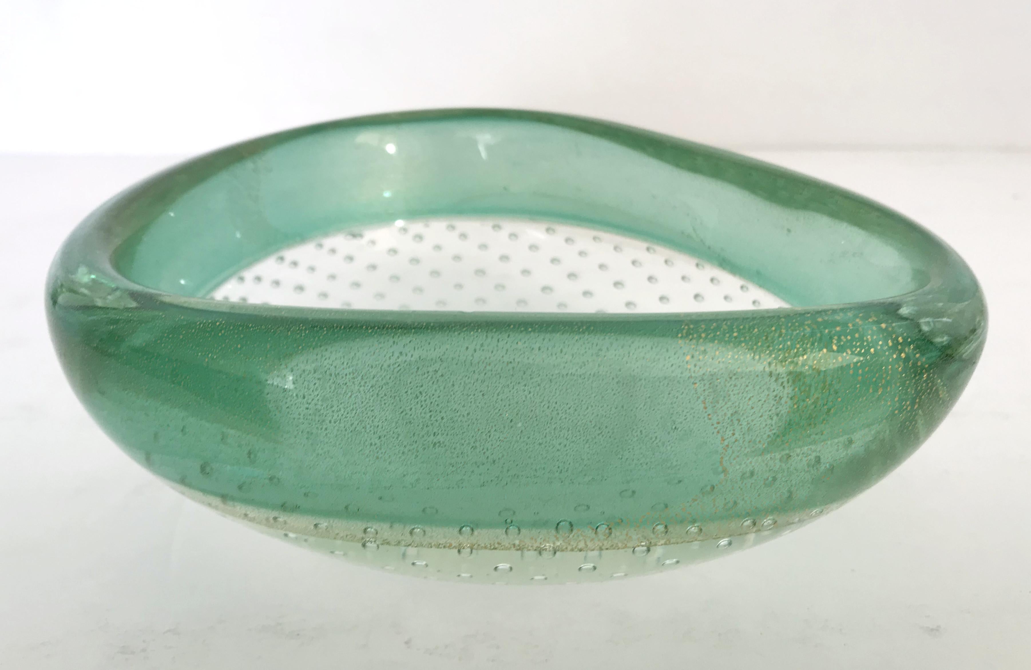 Italian Green Murano Glass Bowl