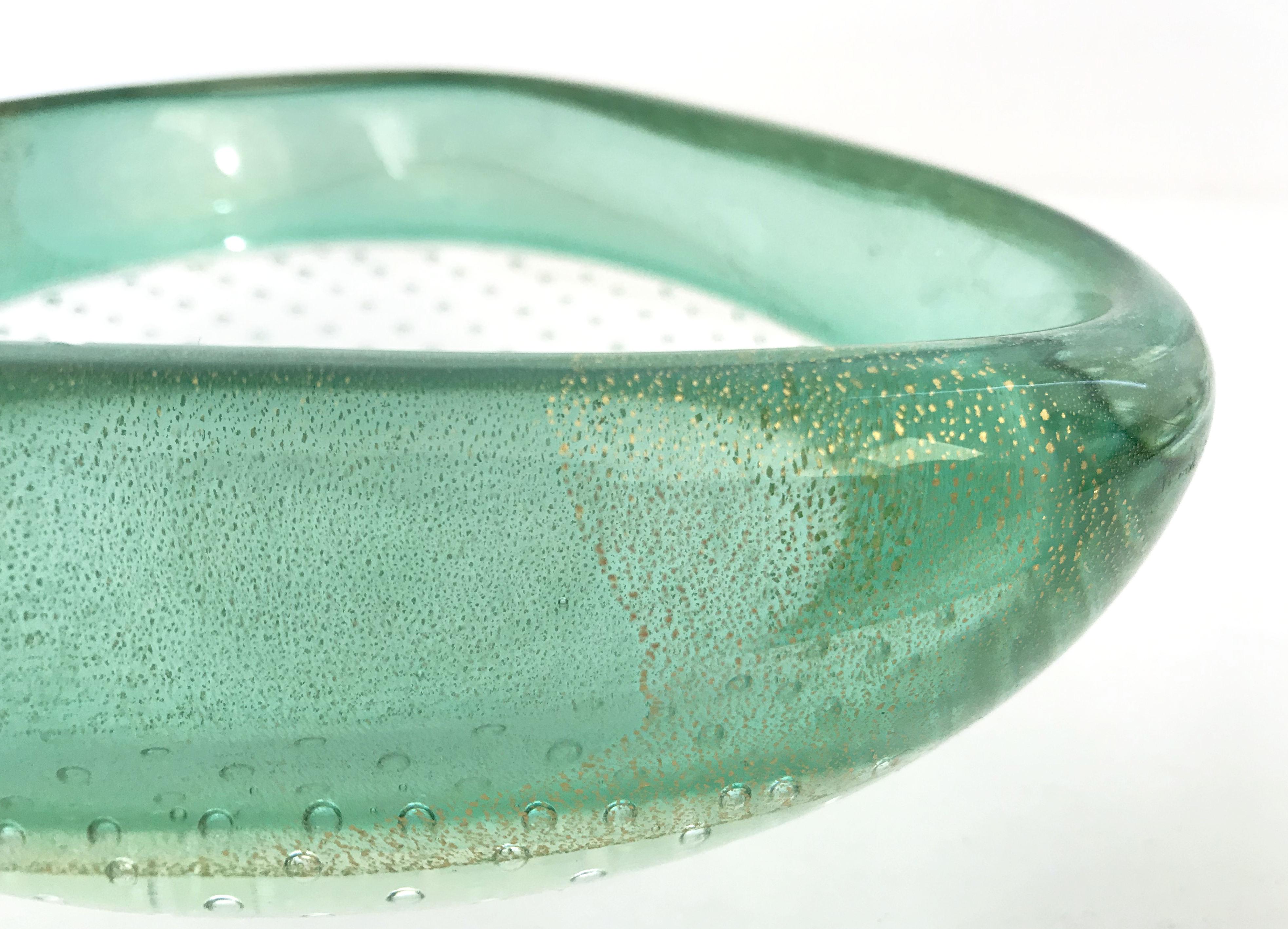 20th Century Green Murano Glass Bowl