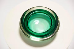 Cuenco verde de cristal de Murano, Italia Años 50
