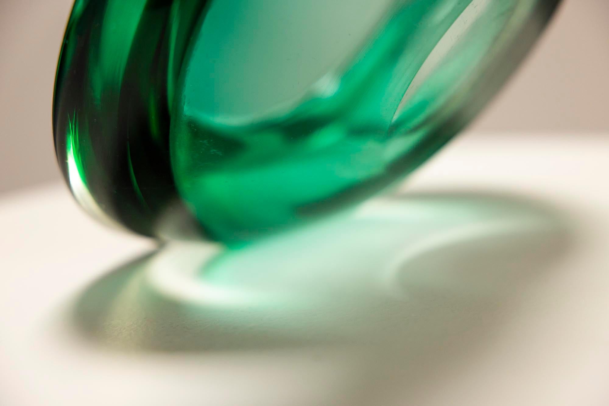 Green Murano Glass Bowl, Italy 1950s For Sale 1