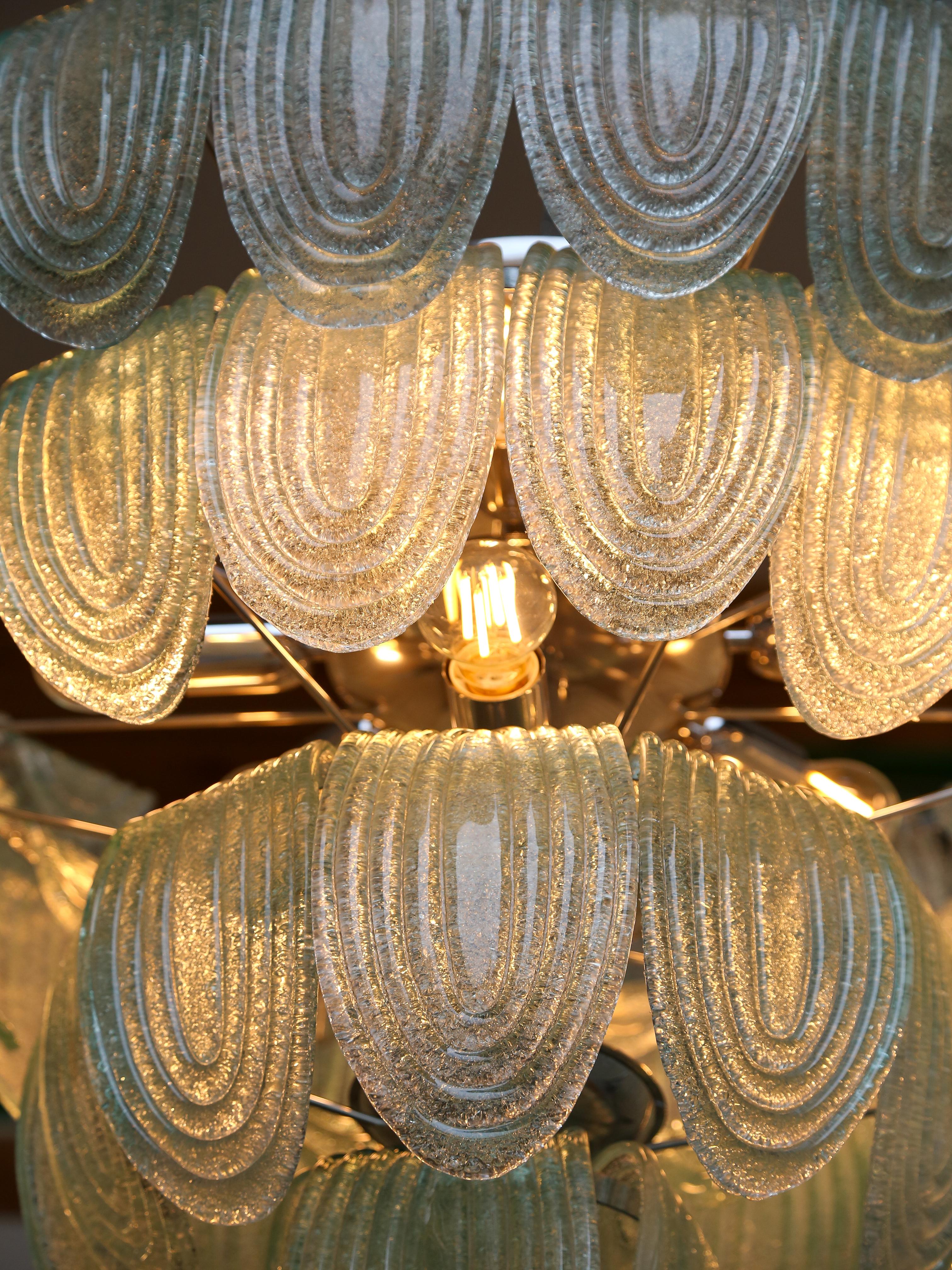 Deckenleuchte aus grünem Muranoglas mit Metallrahmen von Lumini Collections im Angebot 2