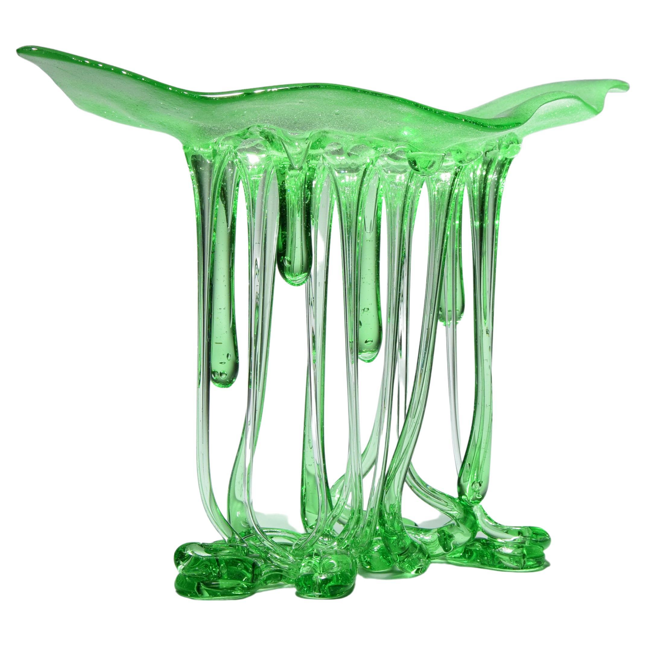 „Green“, Tafelaufsatz aus Muranoglas, handgefertigt in Italien, einzigartiges Design, 2022