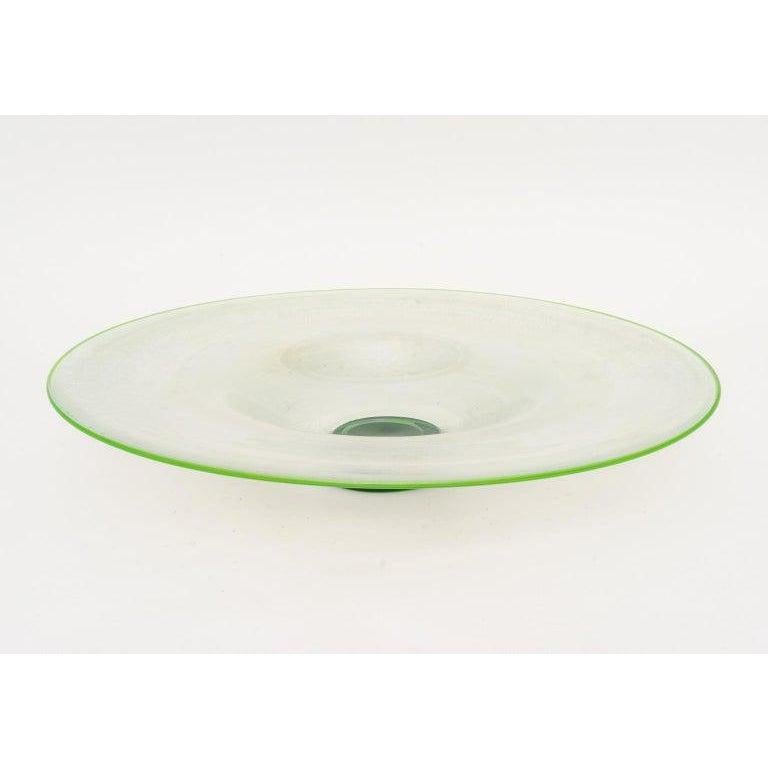 Modern Green Murano Glass Compote