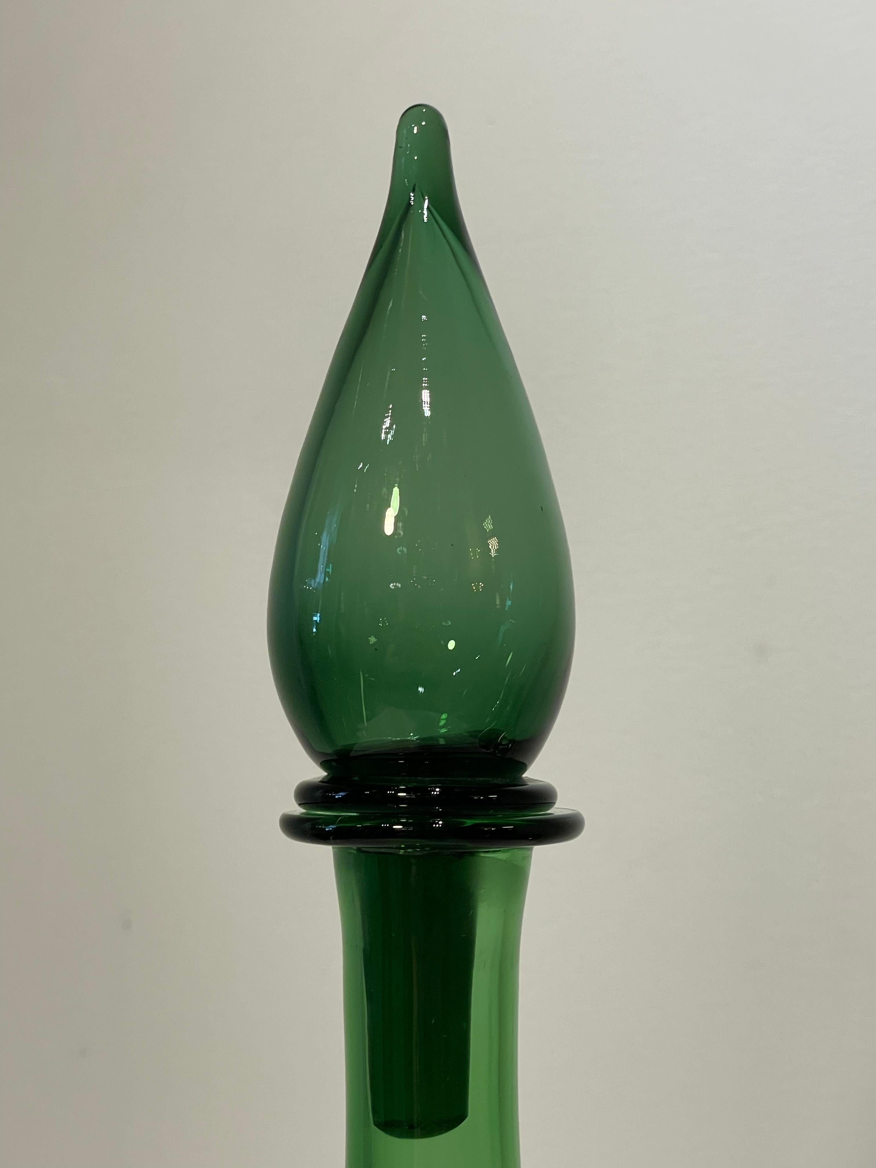 Green Murano Glass Decanter For Sale at 1stDibs