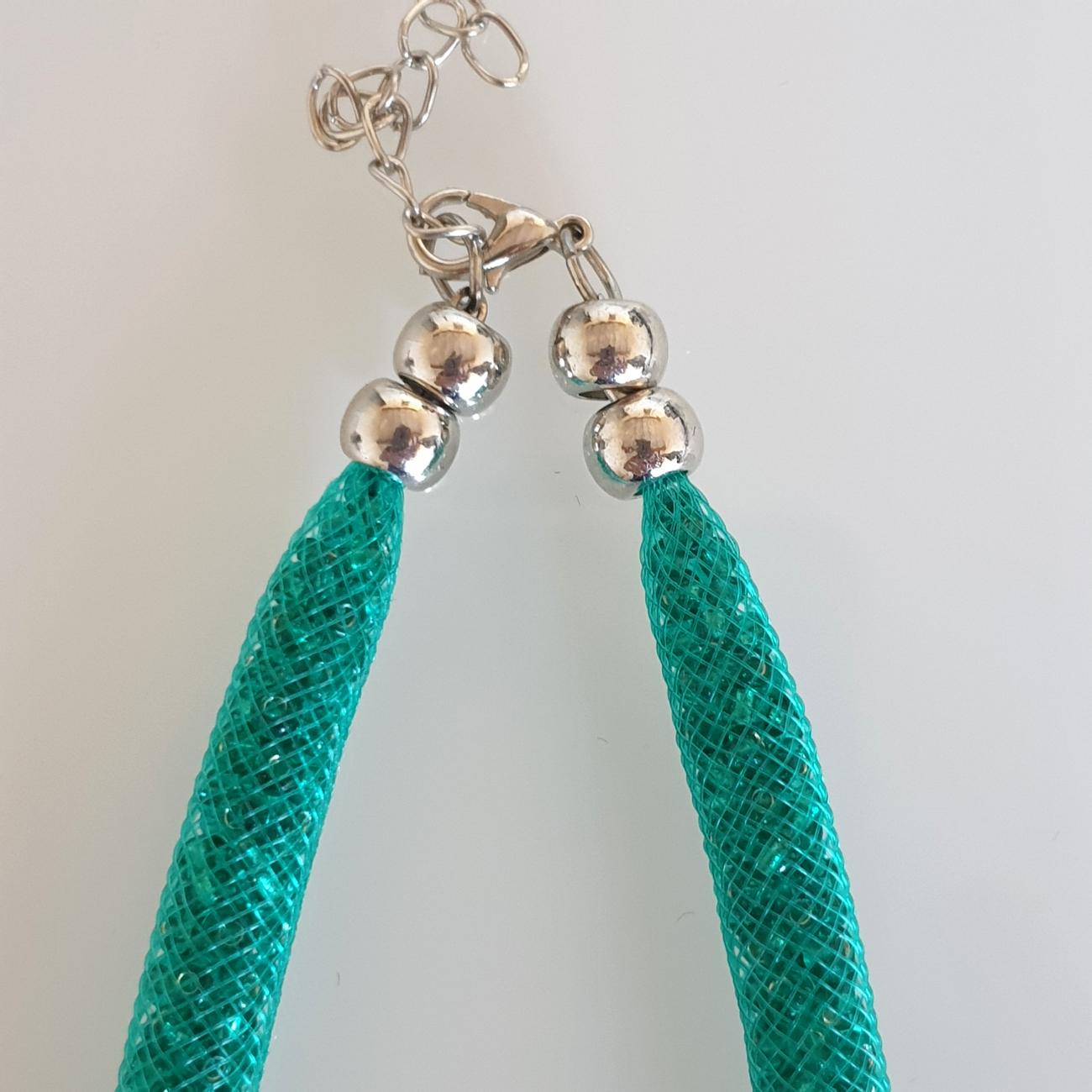 Halskette mit grünem Muranoglas-Anhänger im Angebot 5