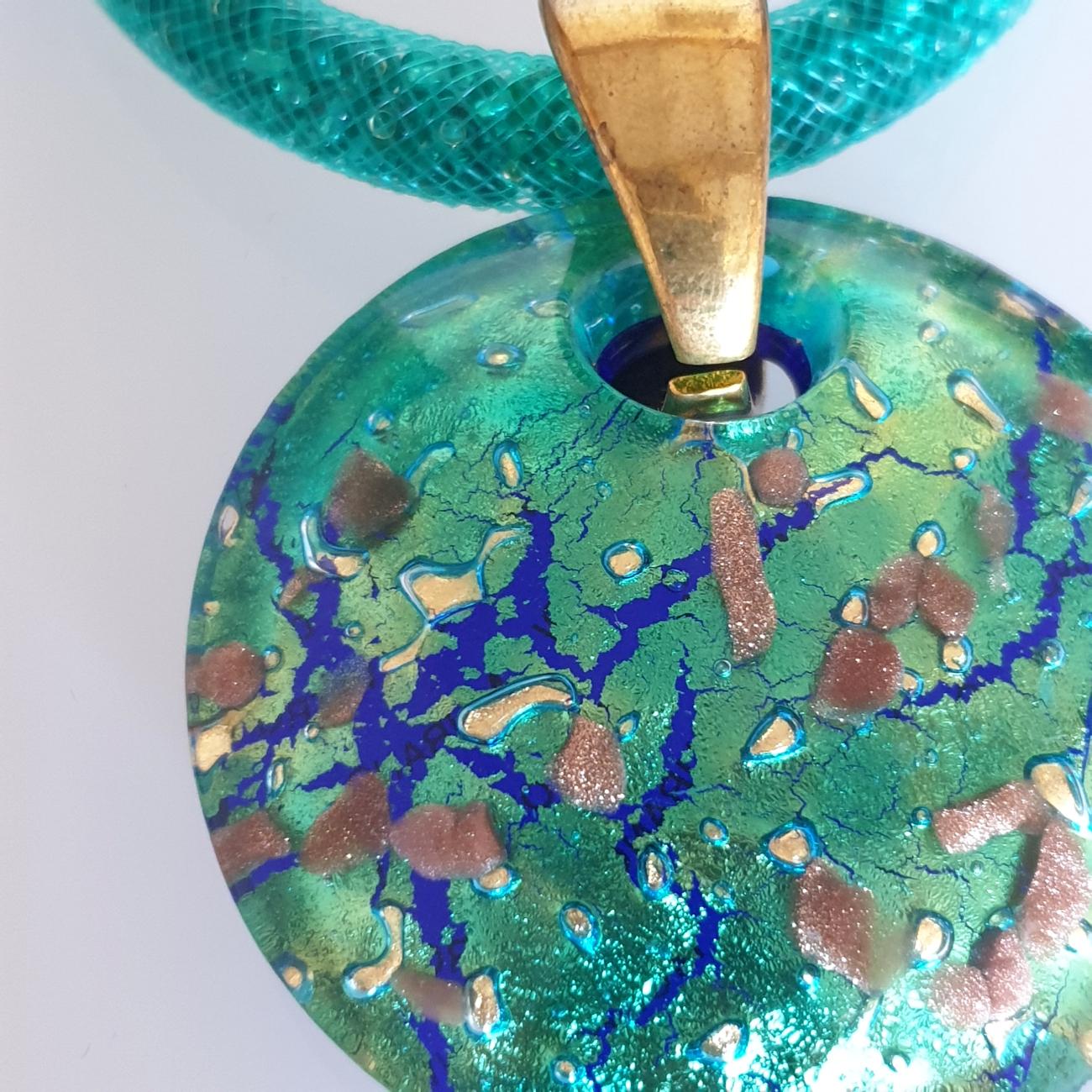 Women's Green Murano Glass Fashion Pendant Necklace For Sale