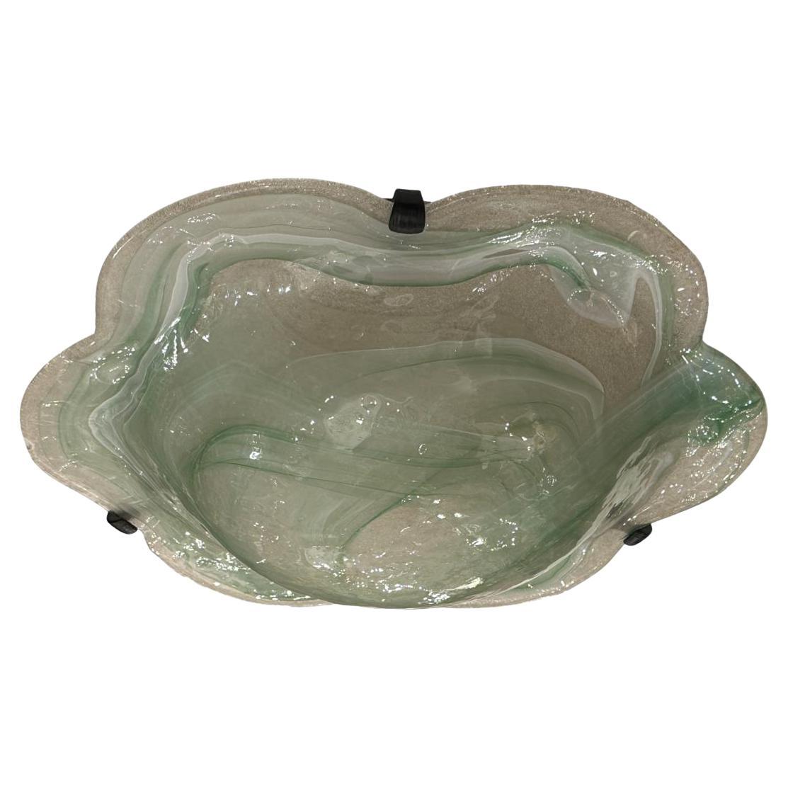 Flush Mount aus grünem Muranoglas