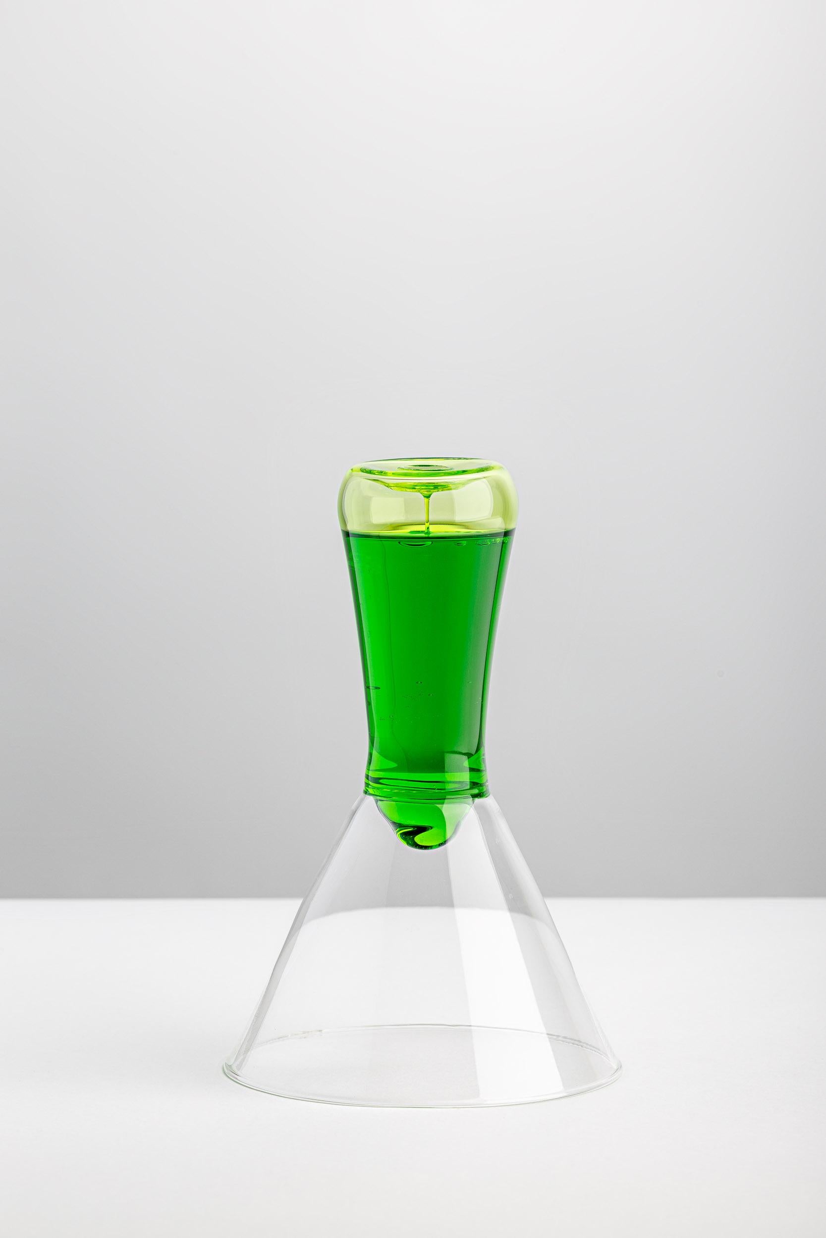 Green Murano Glass Martini Cup, VELENI by L+W, 2022 - Limited Edition In New Condition For Sale In Milan, IT