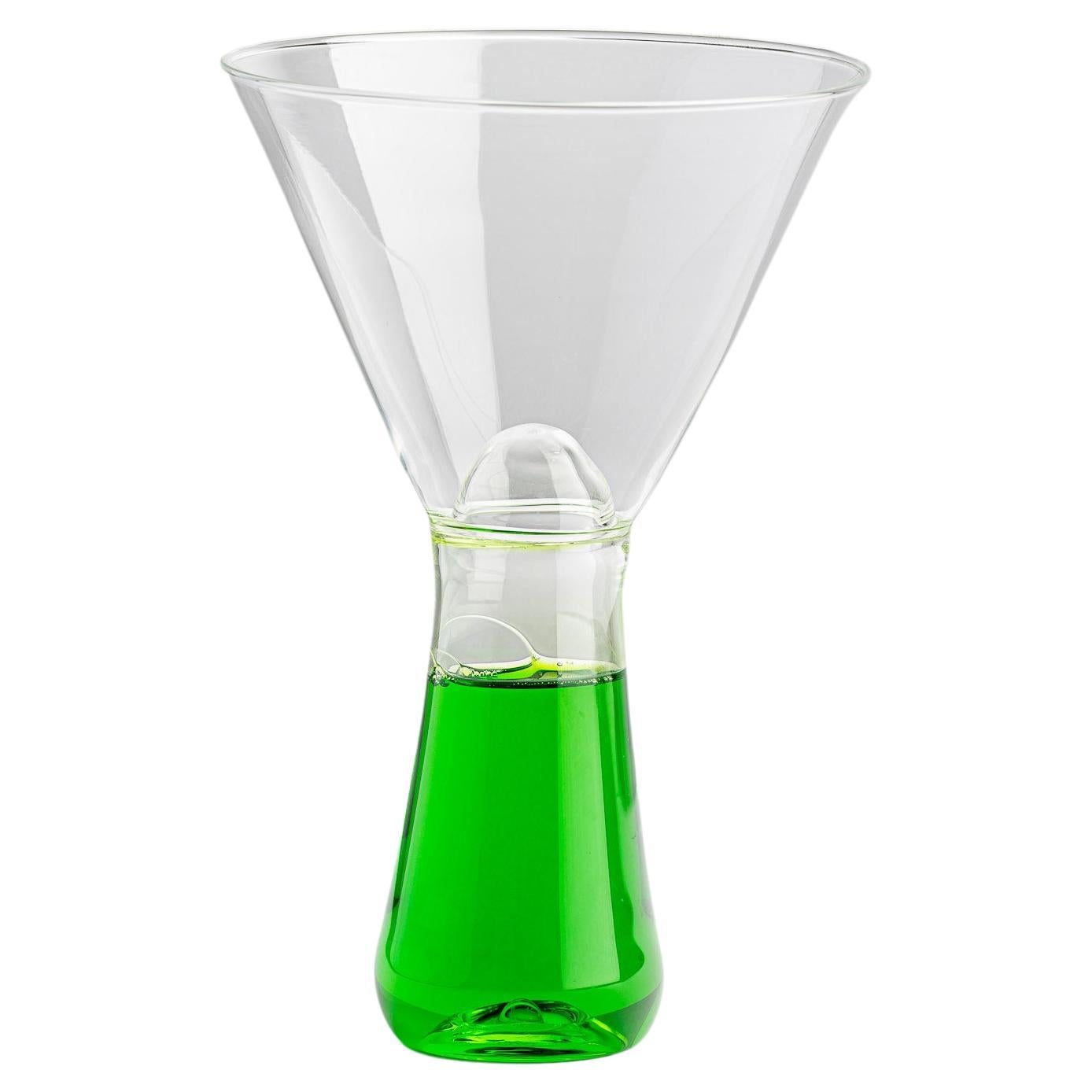 Green Murano Glass Martini Cup, VELENI by L+W, 2022 - Limited Edition For Sale