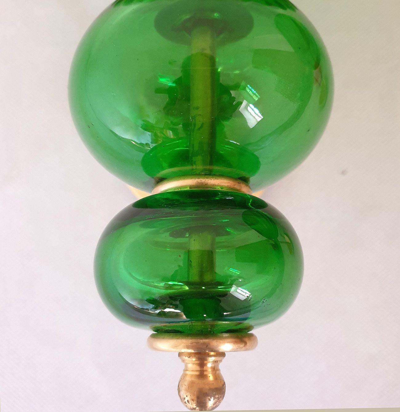 Green Murano glass Mid Century sconces - a pair For Sale 3