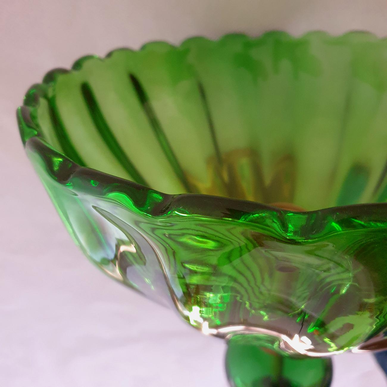 Green Murano glass Mid Century sconces - a pair For Sale 5