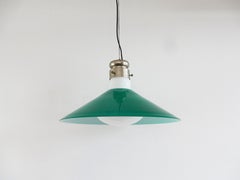 Lampada a sospensione in vetro di Murano verde di Alessandro Pianon, per Vistosi, Italia, anni '60