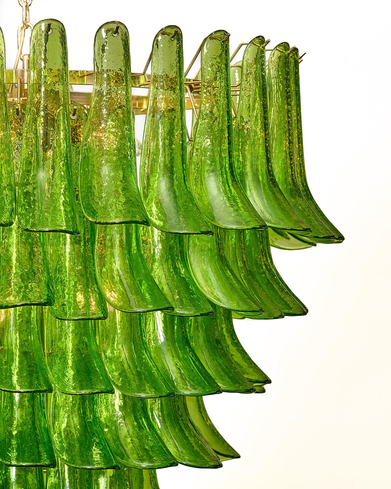 Italian Green Murano Glass “Selle” Chandelier For Sale