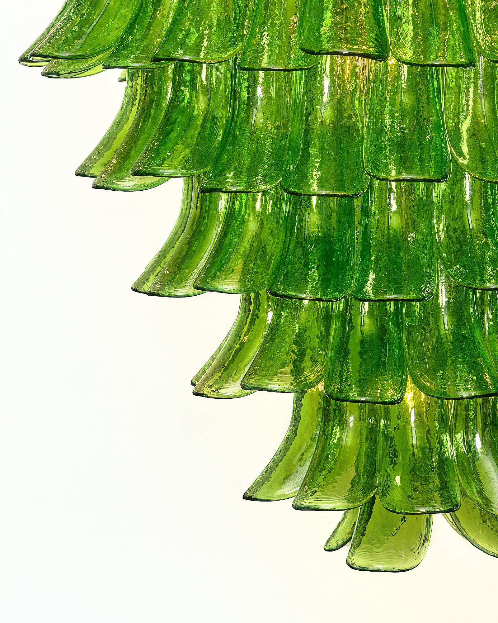 Green Murano Glass “Selle” Chandelier For Sale 3